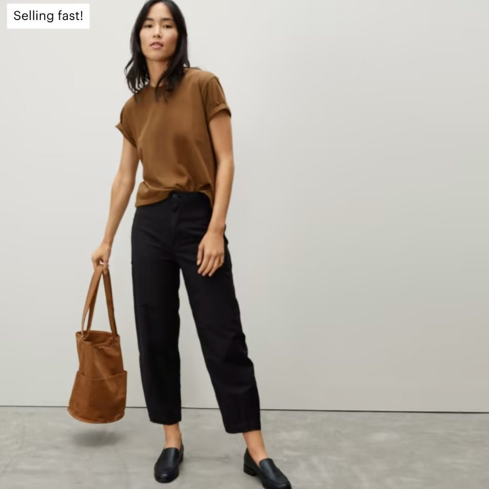 The Fatigue Barrel Pant in Black (Organic Cotton)